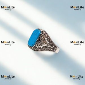 Italian Vintage Turquoise Stone Men’s Ring – Premium 925 Silver Work | MoonLite Jewelry