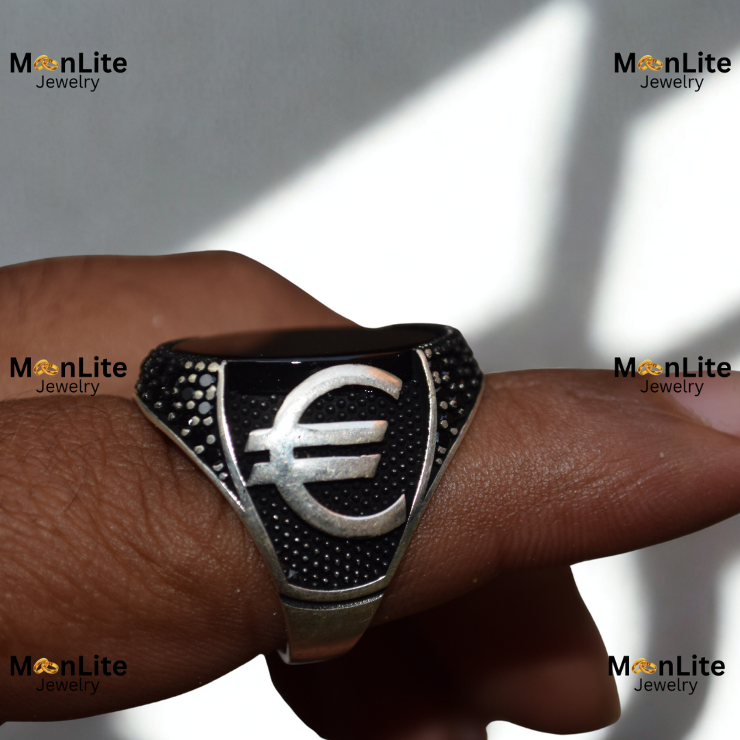 Black Shield Emblem Men’s Ring – Bold Signet Style with Textured Silver Detailing | MoonLite Jewelry - Image 5