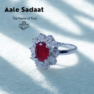 Premium Ruby Red Zircon Flower Halo Ring | 925 Sterling Silver | Aale Sadaat
